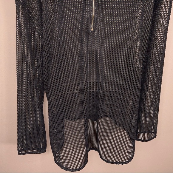 LARGE ROCK AND REPUBLIC BLACK GOLD SHIMMER MESH TOP GOTH PUNK BIKER - Picture 8 of 11